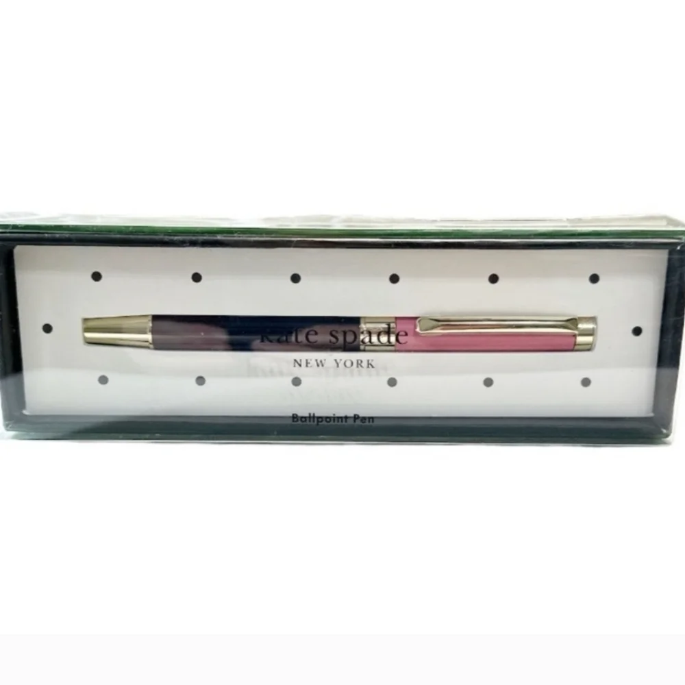 🖋▪️ Kate Spade ▪️Colorblock Ballpoint Pen Navy Pink Gold black ink ✨️ 🖋